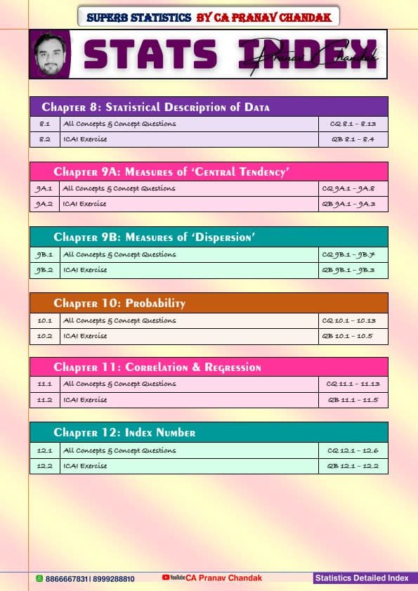 First page of Stats Full Book By CA Pranav Chandak