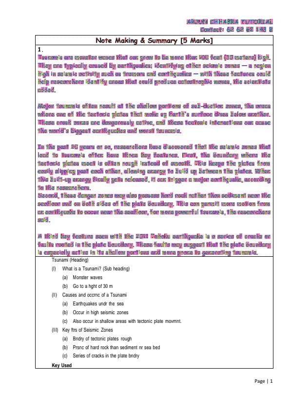 First page of BCR expected question Passage Article Notemaking Email Precise Report 35+ marks guanteed