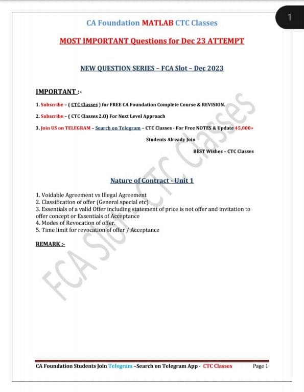 First page of Guys unit wise imp topic