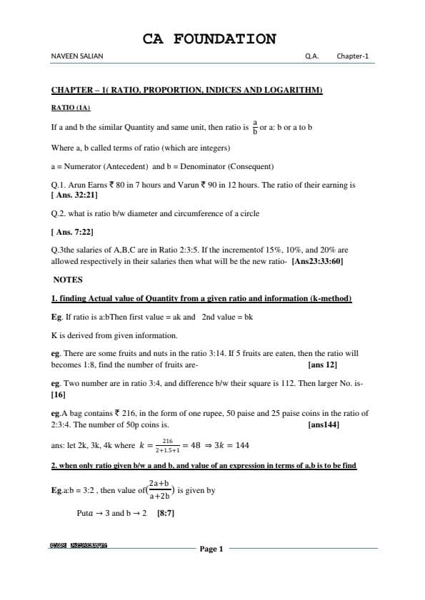 First page of Chapter wise Revision PDF