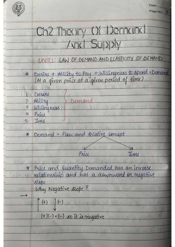 First page of Eco notes