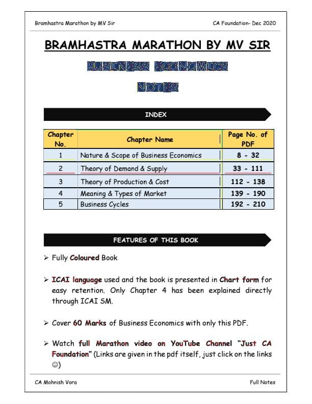 First page of Eco notes by mv sir