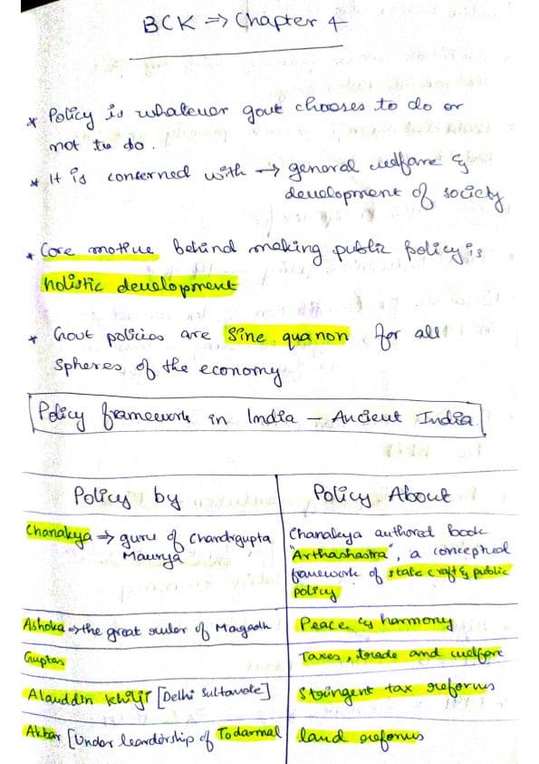 First page of Bck chapter 4 Summary and pyq