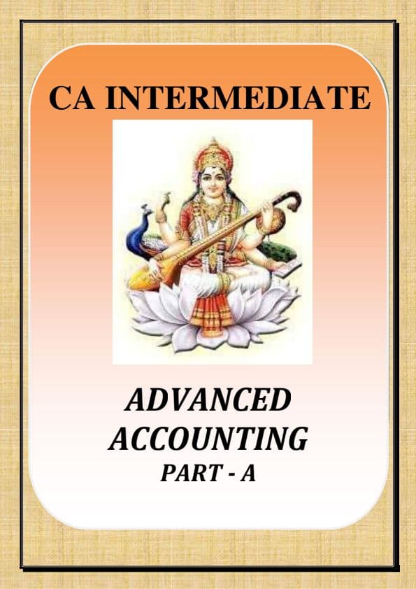 First page of CA intermediate ADVANCED ACCOUNTING notes with Questions ll As per new syllabus may 24( part-A)