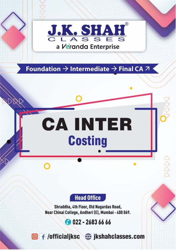 First page of CA - INTERMEDIATE JK SHAH : COSTING NOTES