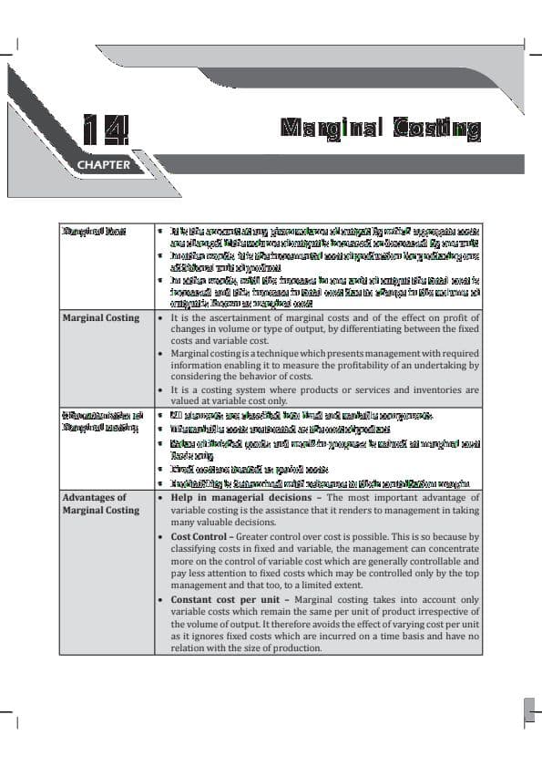 First page of Marginal costing