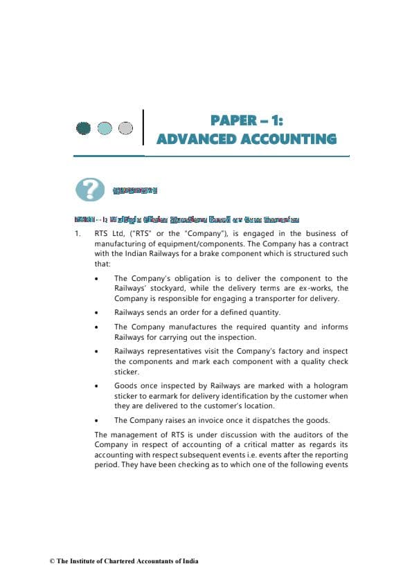 First page of Advanced accounting RTP may 2024