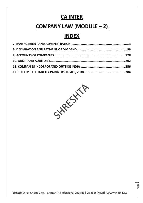 First page of CA INTERMEDIATE COMPANY LAW - MODULE 2