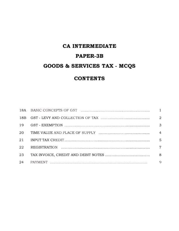 First page of GST MCQ Practice Questions
