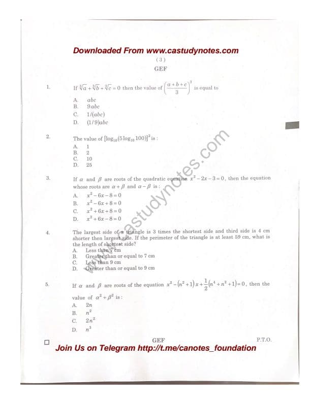First page of ICAI PYQ ( Paper-3 Quantitative Aptitude ) June-23 Foundation exam's Question Paper !