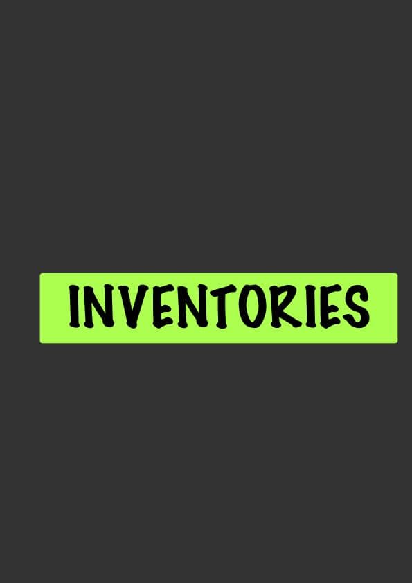 First page of Inventory -Accounts Summary Notes