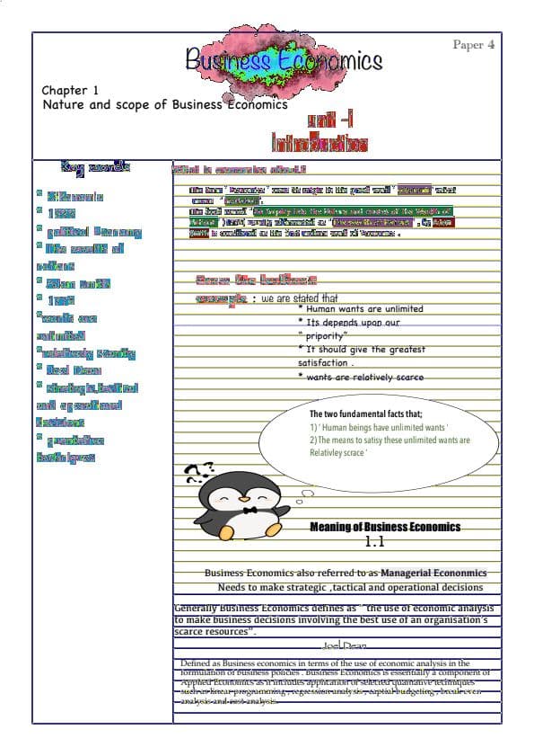 First page of CA FOUNDATION ECONOMIC CHAPTER1 UNIT1 THANK YOU✨️