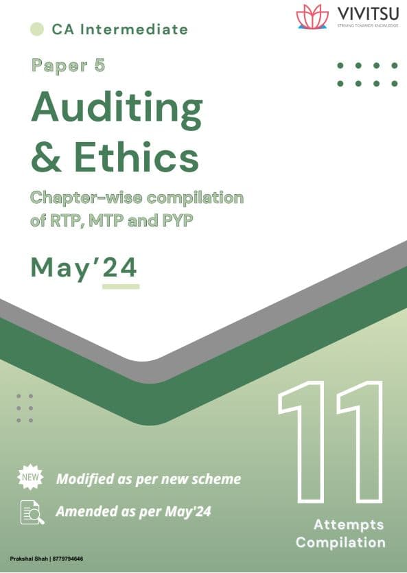 First page of Auditing 11 attempts pyq, mtp, rtp as per new syllabus