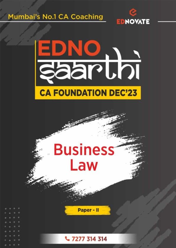 First page of CA foundation Business law concise notes for revision