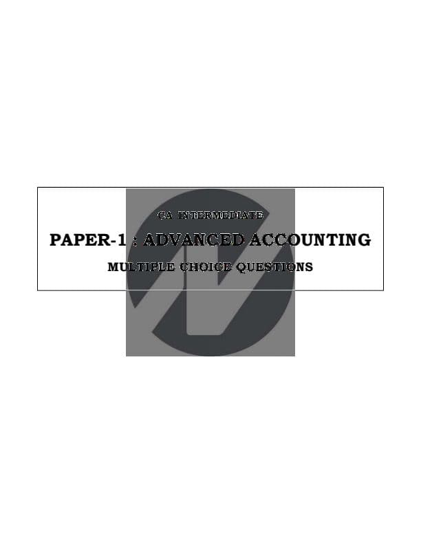 First page of CA - Inter Important MCQs for All chapters 🔥😍 PAPER-1 : ADVANCED ACCOUNTING