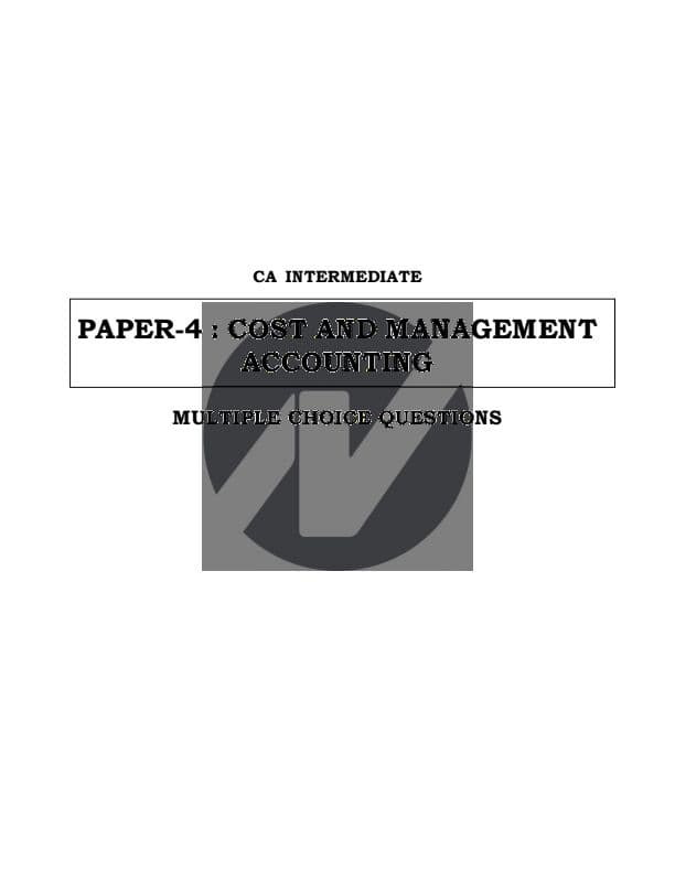 First page of CA Inter- Costing Important MCQs All chapters available