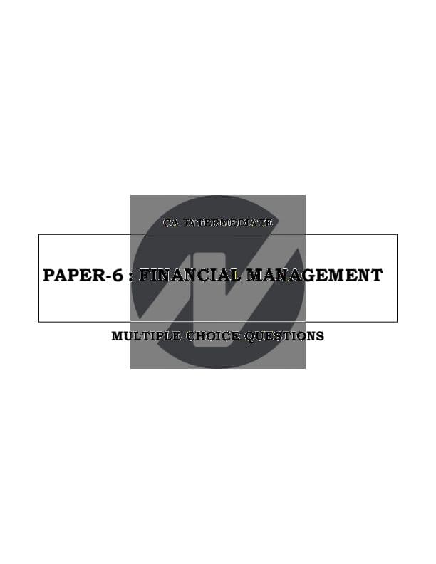 First page of CA Inter -FM MCQs All chapters available in one pdf 😍.