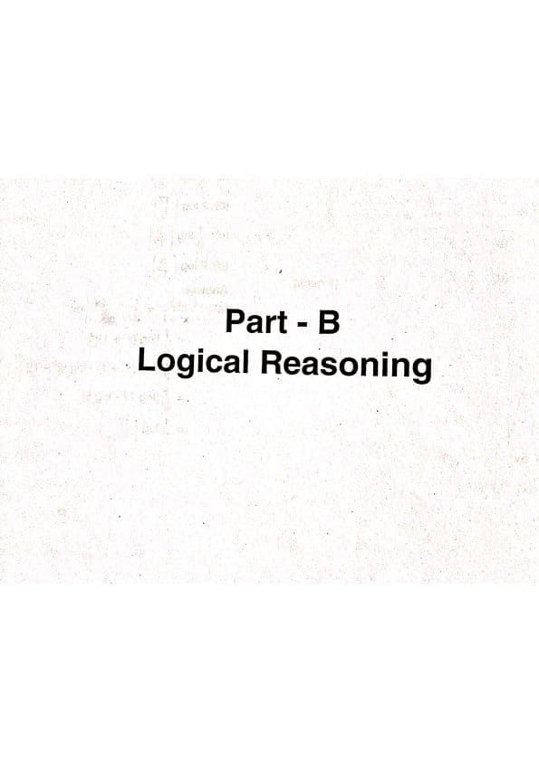 First page of MCQ's Part-B(Logical Reasoning)