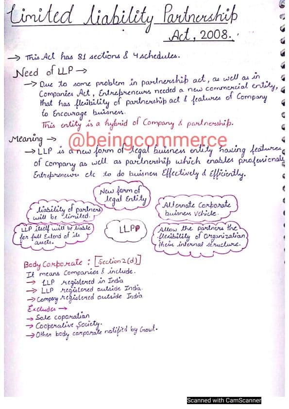 First page of LLP notes