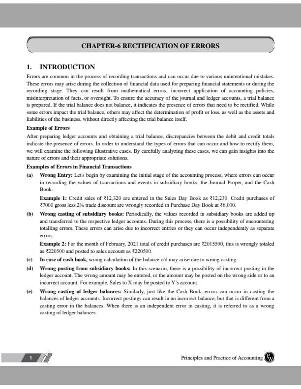 First page of ACCOUNTING PROCESS RECTIFICATION OF ERROR E-BOOK