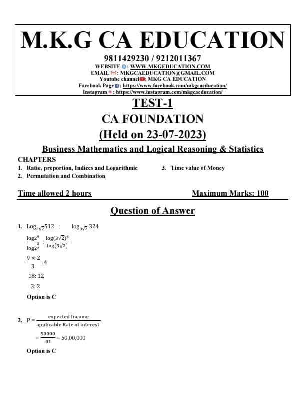 First page of Short revision quantitative aptitude