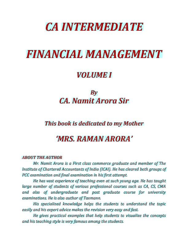 First page of Inter FM practice questions by Namit Arora VOLUME 1