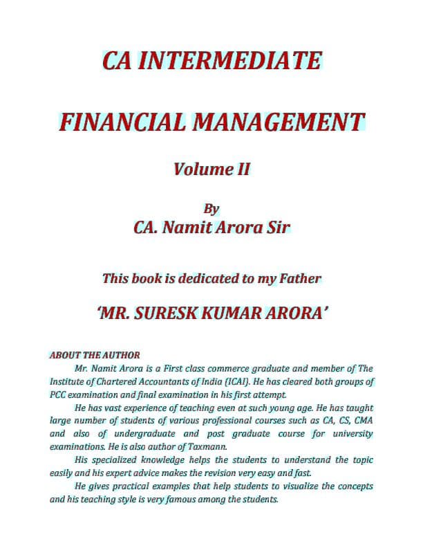 First page of Inter FM practice questions by Namit Arora VOLUME 2