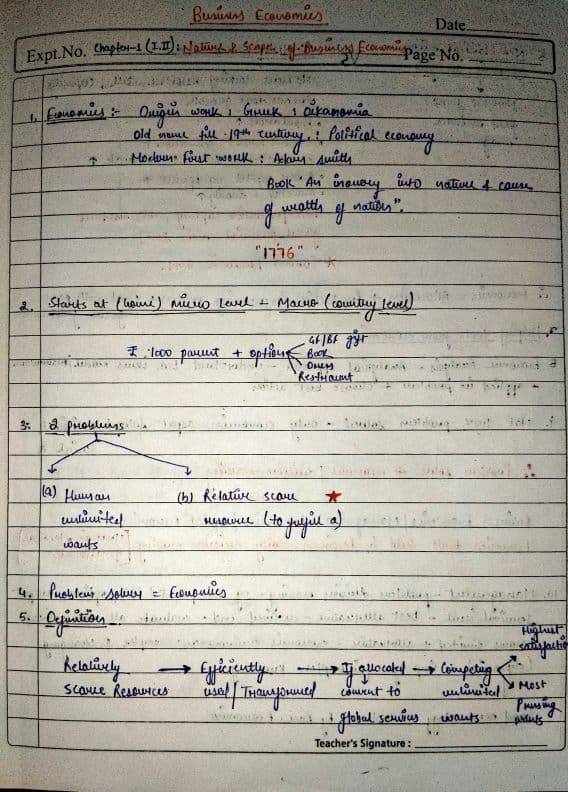 First page of Chapter 1 Nature &Scope of business economics