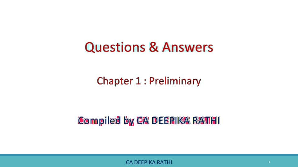 First page of LAW CASE SCENARIO BY CA DEEPIKA RATHI MAM