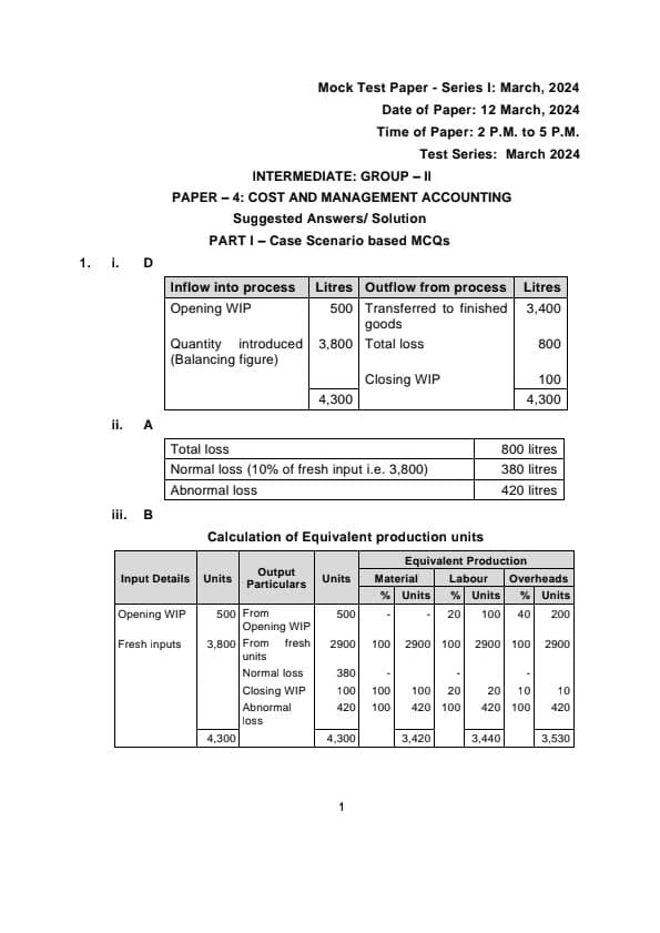 First page of Inter COST MTP SOLUTIONS may 2024