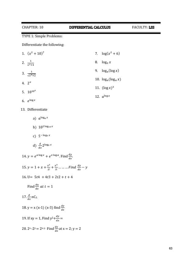 First page of Differences and calculus