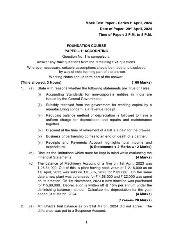 First page of AccountS MTP -1 ( June 2024 )