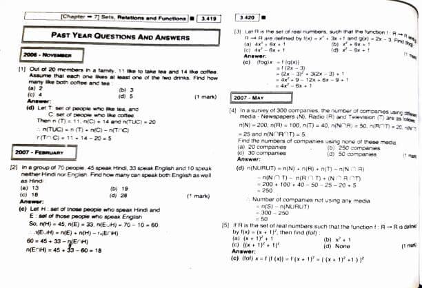First page of Set, relation and functions scanner