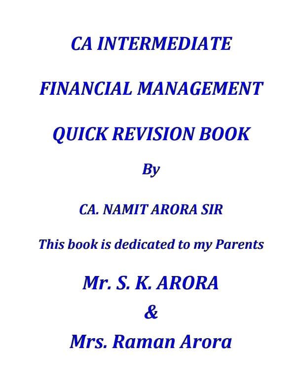 First page of FM revision Book by Namit Arora