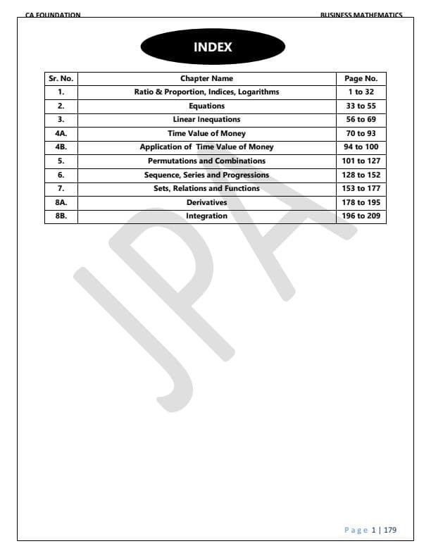 First page of Full mathematics notes with practice question.