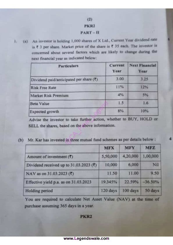 First page of 🔠 CA Final || Advanced Financial Management AFM | Question Paper of May24 Exam 💥