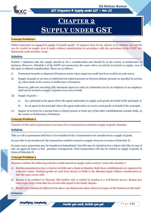 First page of GST IMP QUESTIONS MAY 24