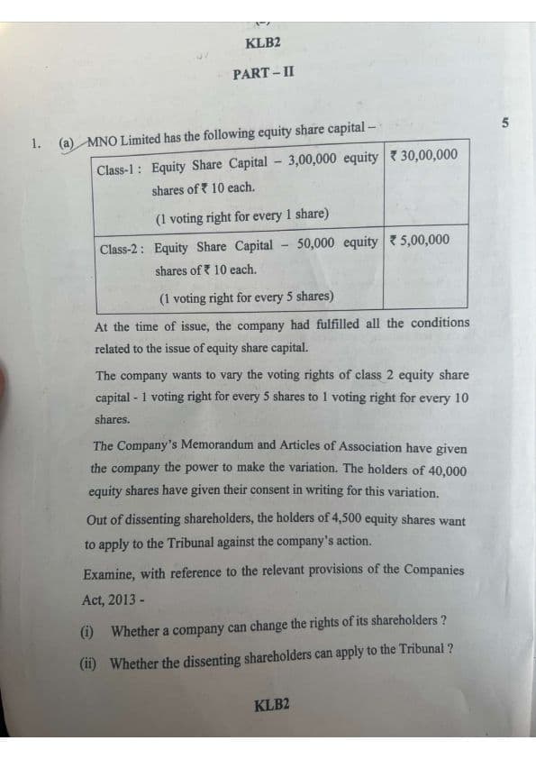 First page of May 2024 CA Intermediate Law Question Paper