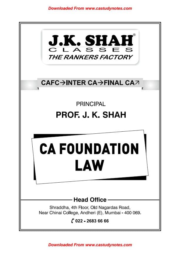 First page of Jk Shah CA Foundation Business Laws