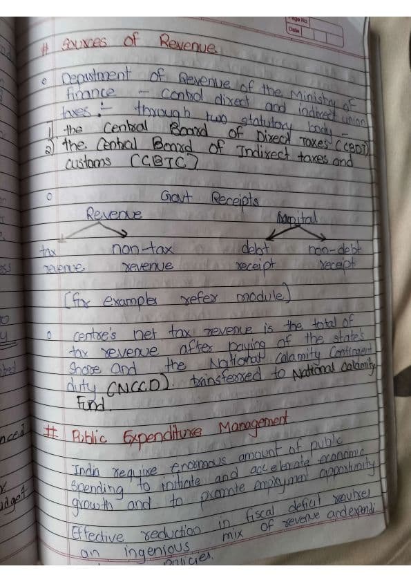 First page of Budget part 2