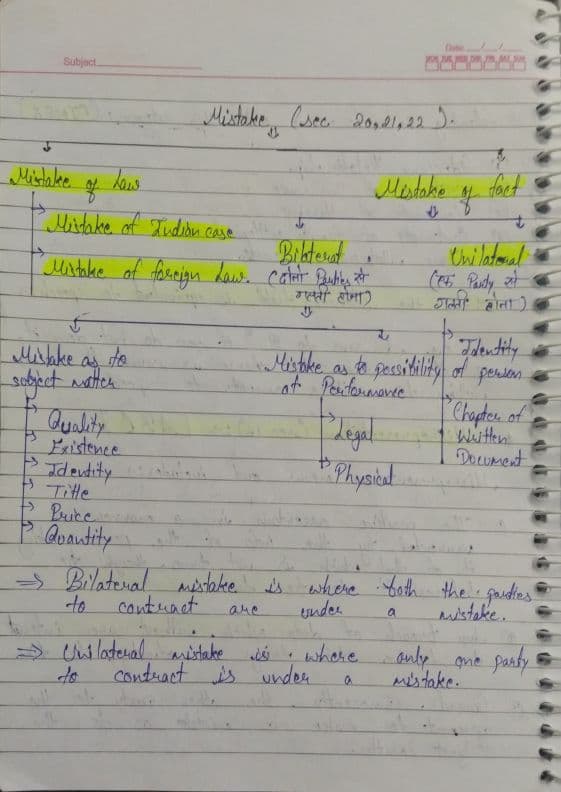 First page of Mistake ICA 1872 continue unit 3 to 5