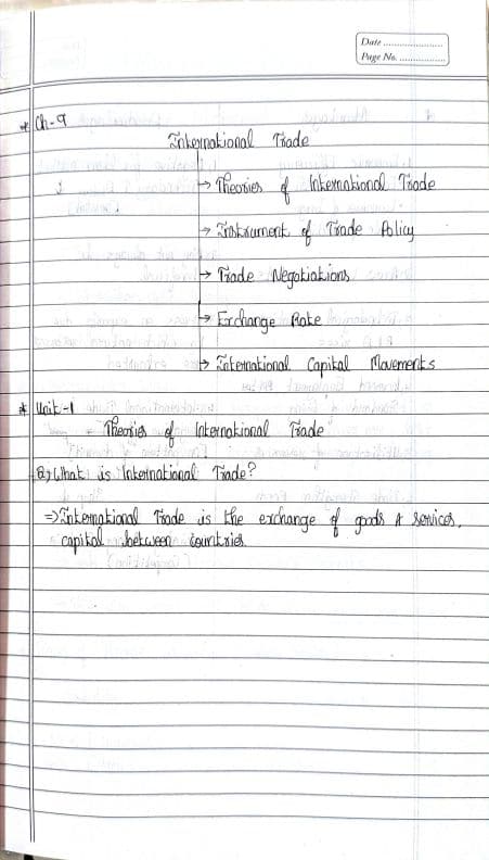 First page of Business economics Chapter 9 Hand written notes