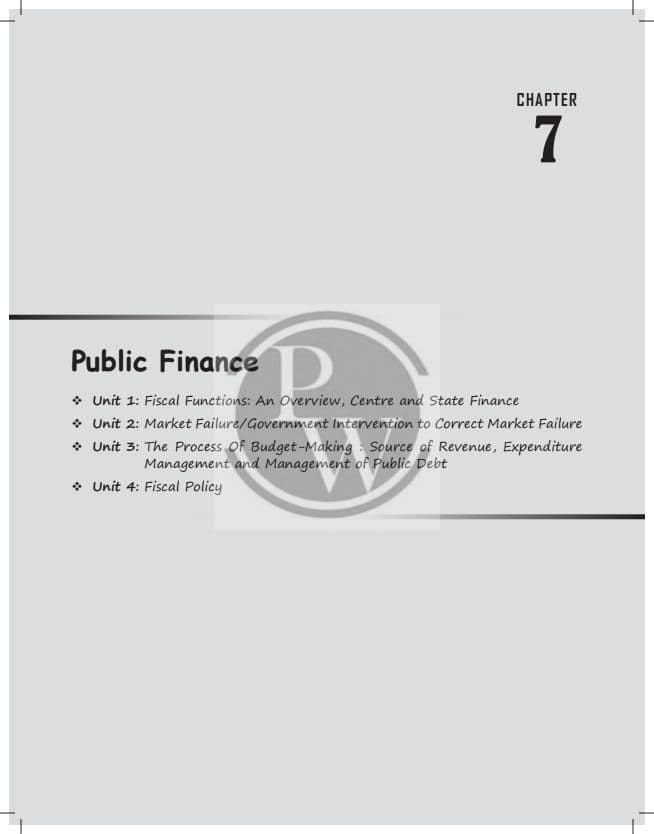 First page of Economics, chapter- public finance Detailed notes and practice question.
