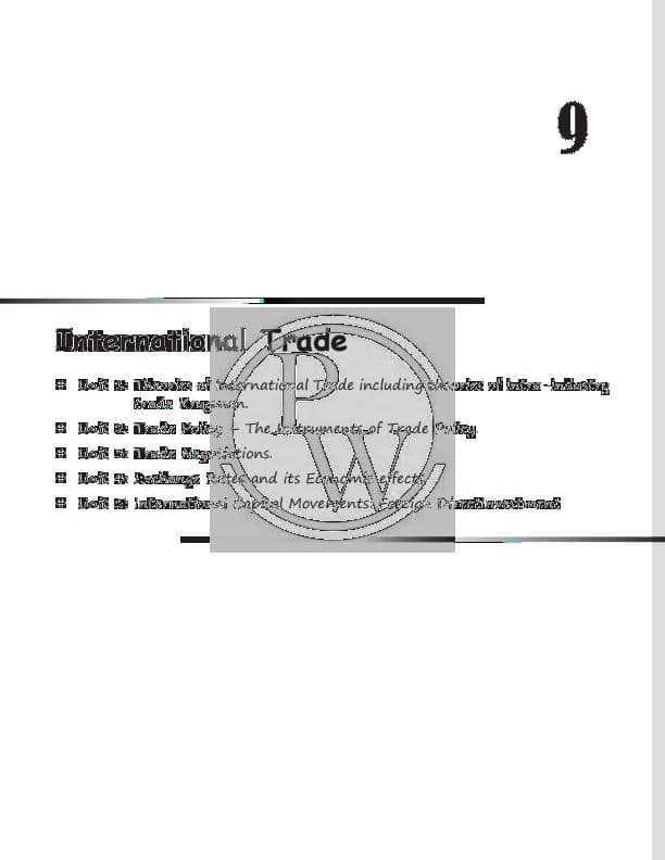 First page of International trade , business economics ca foundation new syllabus , 2024