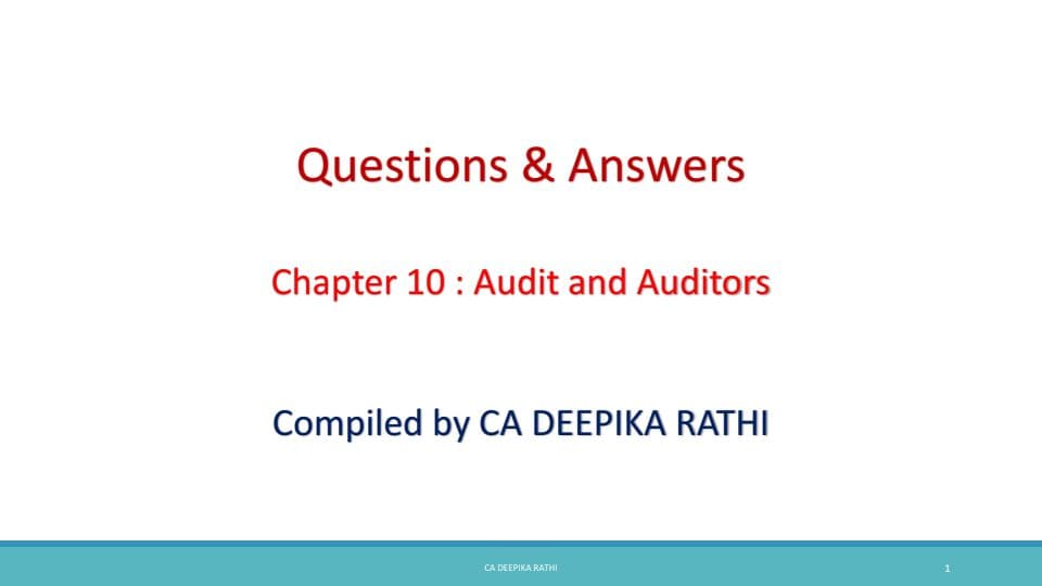 First page of Law ch 10 question bank - Deepika Rathi