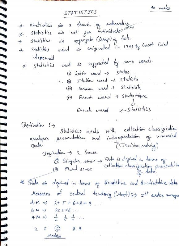 First page of Central tendency