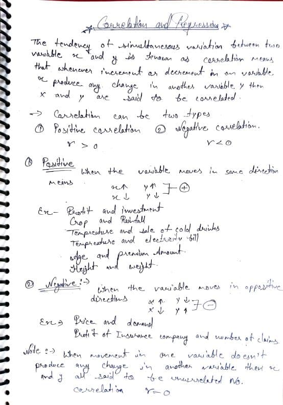 First page of Correlation and regression