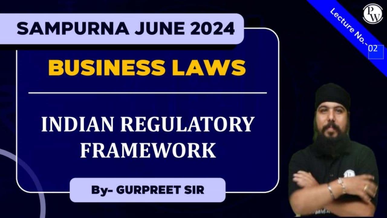 First page of Indian regulatory framework notes