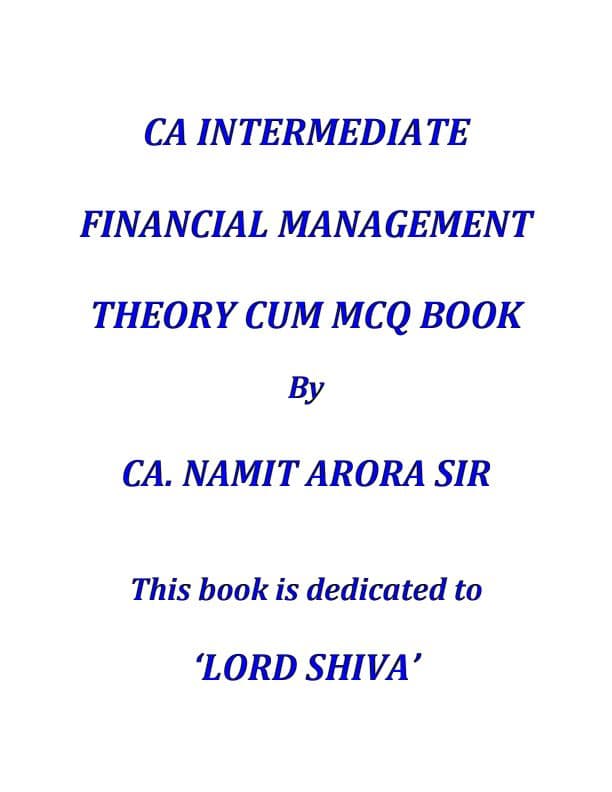 First page of FM Theory Cum Mcq Book ~By Ca Namit Arora Sir