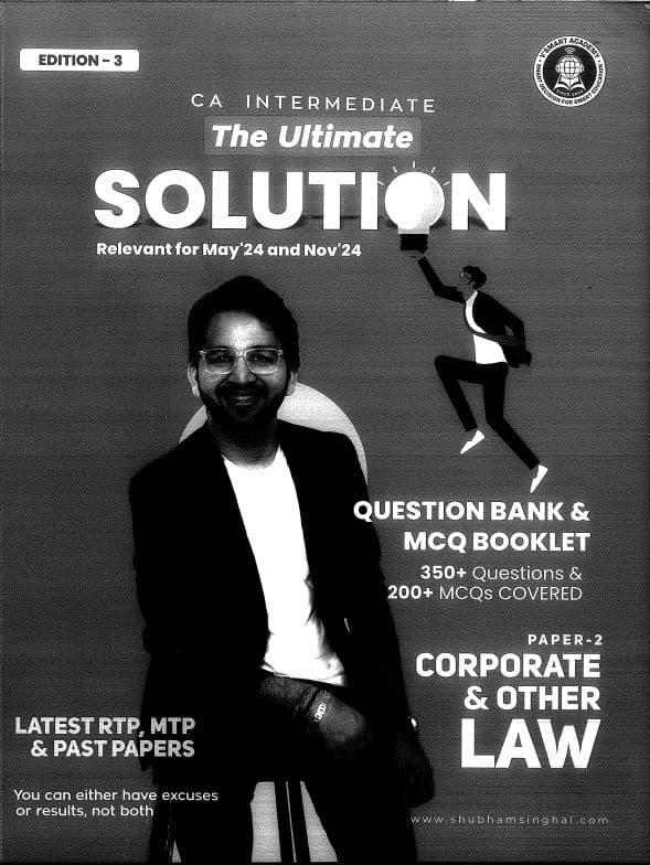First page of CA inter law question bank Shubham singhal